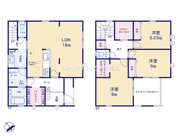 古河東諸川第2　新築一戸建て　リーブルガーデンの間取り|3台並列駐車可能で出し入れスムーズの！家族分や来訪者も安心♪