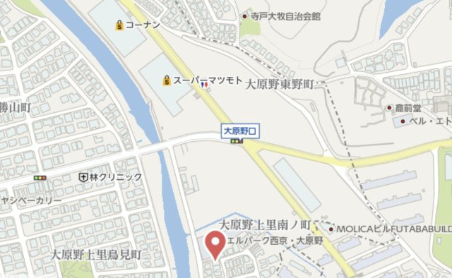 京都市西京区大原野上里南ノ町　中古戸建の地図