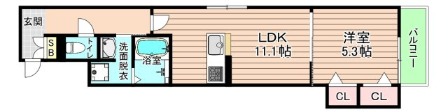 大阪市城東区永田１丁目の賃貸マンションの間取り