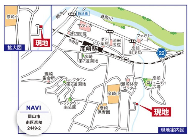 岡山市南区彦崎3期GRAFAREの地図
