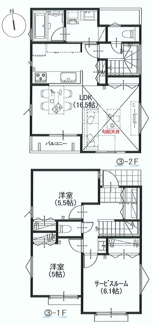 【間取り】 | 【仲介手数料無料！！】府中市若松町3丁目　新築戸建て（全4棟）3号棟　5790万円
