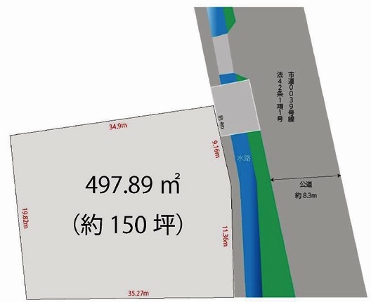 川越市古谷上　建築条件なし売地　JR川越線『南古谷駅』徒歩19分　【古谷小学区】の土地図