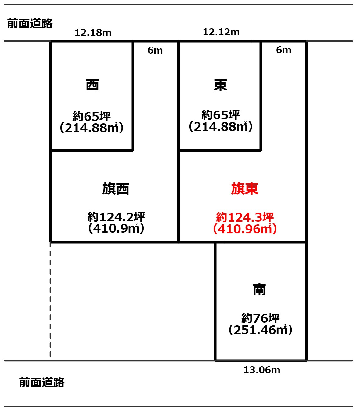 SUNタウン中央Ⅲ-5（旗東）の土地図