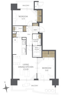 【間取り】パロスリバーコート博多弐番館 