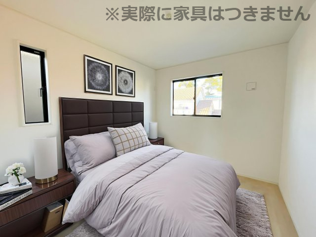 新築戸建・建売　郡山市開成5丁目　制震+耐震構造　開成小・第一中の洋室|※家具を配置した場合のイメージ図になります！実際に家具はつきません。