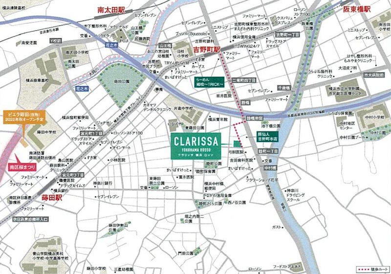 クラリッサ横浜ロッソの地図