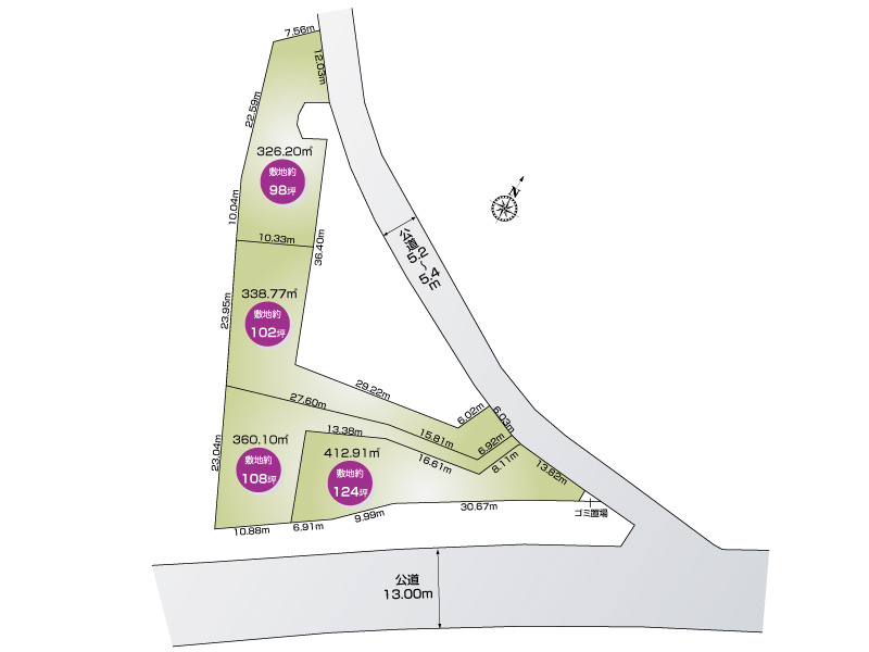 久喜市上内（全4区画）2号地　全体配置図