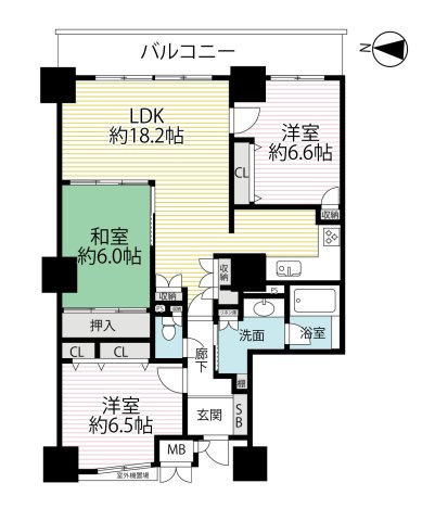 駅近タワーマンション☆３ＬＤＫ☆リフォーム完了で即入居ＯＫ☆ファーストタワー大津ＭＡＲＹの間取り|間取り