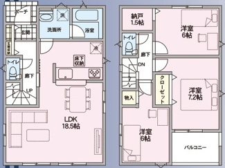 【間取り】 | 【新築戸建て】秋田市御野場第8　1号棟