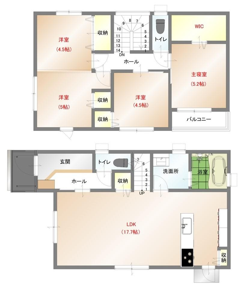 大塚町B号棟　新築戸建ての間取り