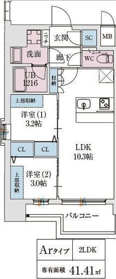 スプランディッド弁天町WESTの間取り