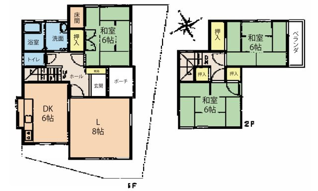 広島市安佐南区長束西４丁目　中古一戸建ての間取り