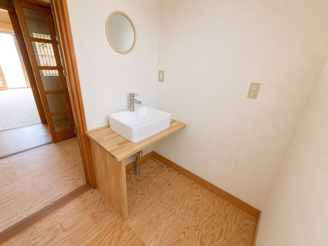 銚子市三崎町１丁目　中古戸建の洗面所|※画像の一部はAIを用いて加工・編集しています。実際の状況と異なる場合がありますので、ご了承下さい。