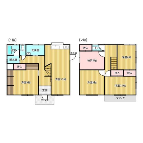 銚子市三崎町１丁目　中古戸建の間取り