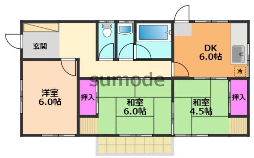 真上町2丁目貸家の間取り