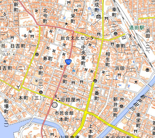 酒田市商業ビルの地図
