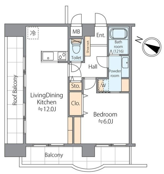 【間取り】 | グランドステイツ薬院ギャラリー | 11階建てマンションの最上階角部屋で室内の陽当り眺望良好です