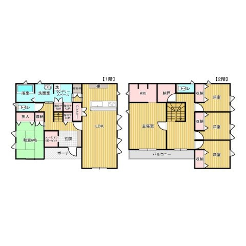 館山市南条　中古戸建の間取り