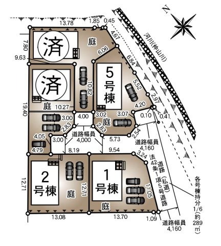 【区画図】 | 糟屋郡宇美町宇美東1丁目第2　1号棟（全5棟）【仲介手数料無料・0円】 | 区画図です。1号棟