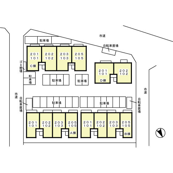 オベルジーヌ Ｂの区画図