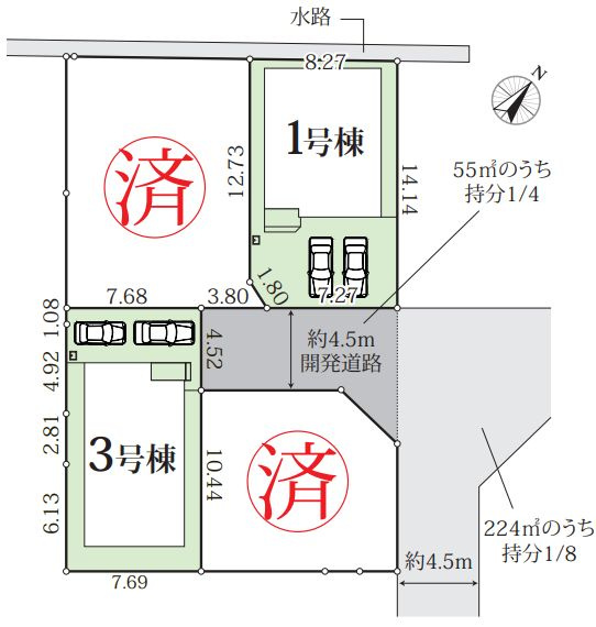 平塚市長持新築戸建て　17期3号棟の区画図|区画図「平塚市長持新築戸建て」