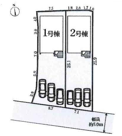 蒲郡市豊岡町第1　全2棟・2号棟の区画図|2号棟です。