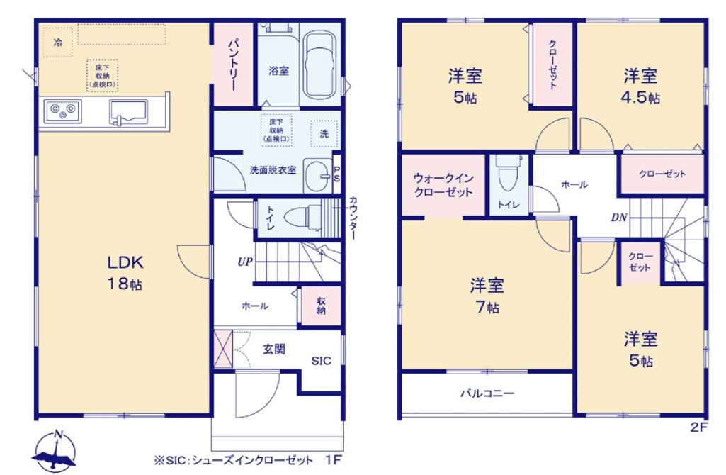 KIP 所沢市小手指南1期　全２棟の間取り