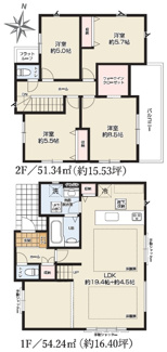 【間取り】 | 【仲介手数料無料！！】日野市三沢5丁目　新築戸建て（全2棟）1号棟　5299万円 | 1号棟　4LDK　建物面積：105.58㎡