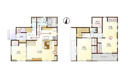 川越市笠幡未入居戸建の間取り