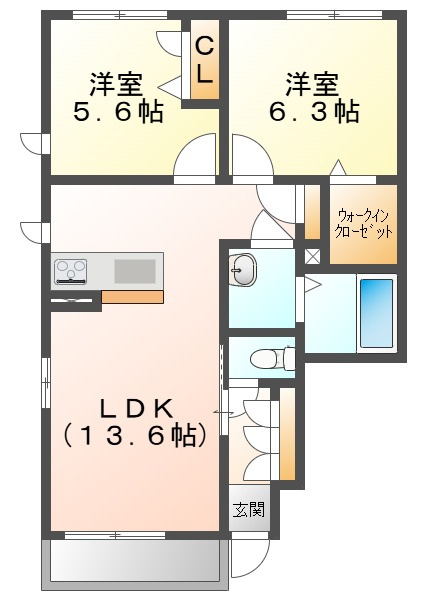 ジャルダンデュパピヨンの間取り