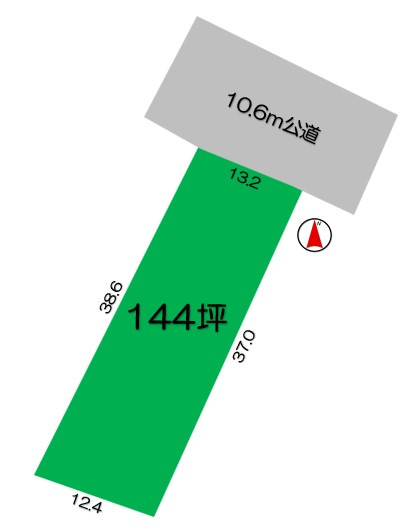 【土地図】 | 太田市市場町　売土地 | ☆土地広々144坪☆ドッグランや畑など自由自在に日々の生活が楽します☆