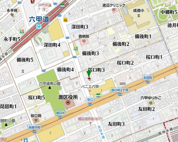 プレステージ六甲道駅前の地図
