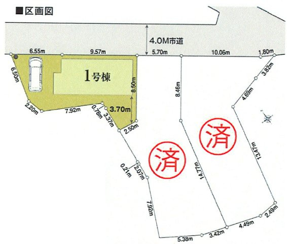 あきる野市三内　新築戸建全3棟の区画図