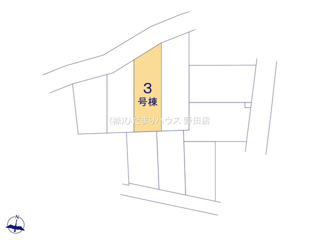 野田市中野台4期　新築戸建　3号棟の区画図|一方 ： 北 5.97m 公道・3号棟

