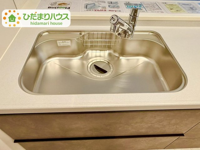 野田市中野台4期　新築戸建　4号棟のキッチン|広々としたシンク！