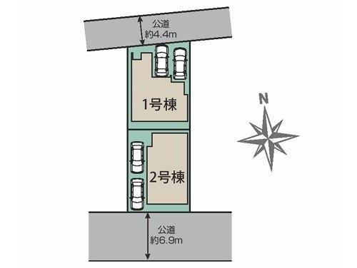 宇都宮市大寛1丁目1号棟の区画図|1号棟になります