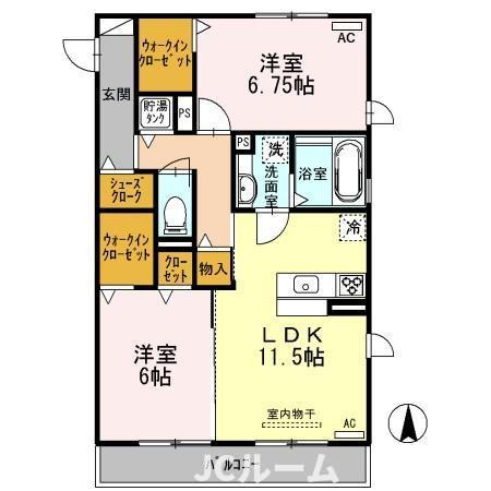柏崎市比角１丁目のアパートの間取り