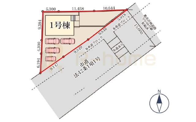 那珂市瓜連4期　新築戸建て　1号棟の区画図|大きなお買い物だからこそ、メリット・デメリットを伝えさせて頂きます。
R-homeにお任せください♪