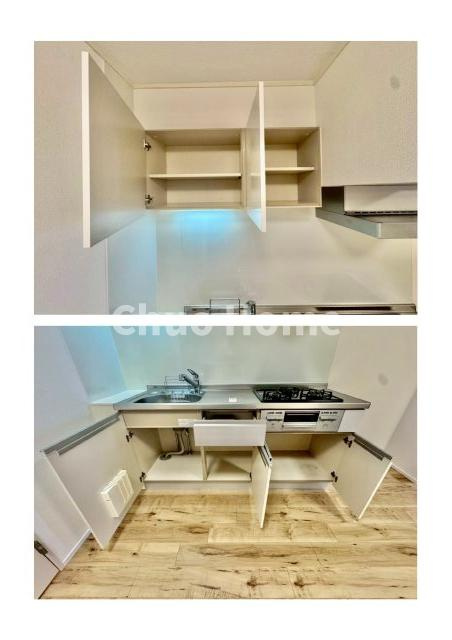 グリーンハイツ金町のキッチン|ワイドで収納豊富なシステムキッチン