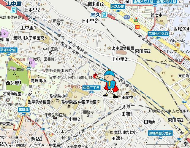 サングレース駒込中里の地図