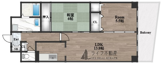 グドゥウエル新石切の間取り
