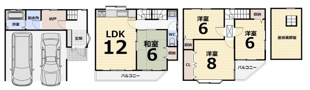 門真市沖町　戸建の間取り