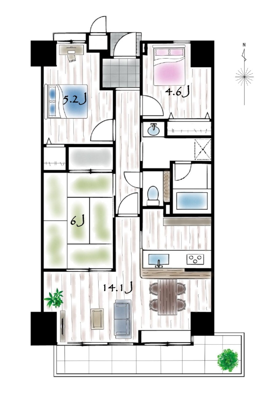 シーアイマンション鶴見緑地公園の間取り