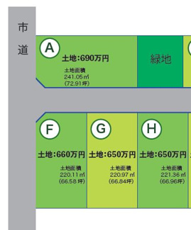 【土地図】 | 大館市有浦６丁目分譲地・H区画