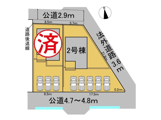 クワイエ　瑞穂市野田新田第1　全2区画分譲の区画図|■区画図
■YAMADA電機の　ヤマダ不動産　株式会社リライフ　
いつでもお問合わせ下さい。