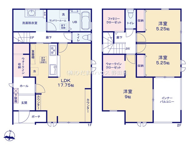 野田市中野台4期　新築戸建　8号棟の間取り|8号棟：3LDK+3WIC