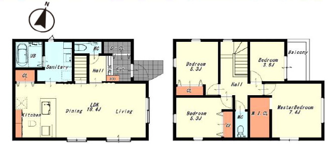 【間取り】 | 加古川市加古川町稲屋　新築 | 4LDK＋WICです。