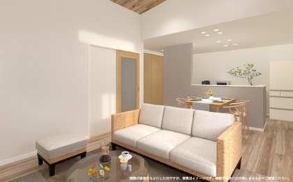 【完成予想図】 | 【LDK　イメージパース】
※画像は設計図面を基に作成したイメージです。