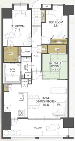 ベルヴィ香椎壱番館の間取り