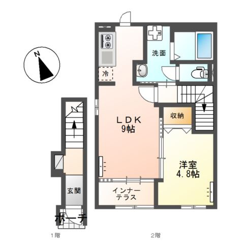 ルヴニール・KATADAの間取り